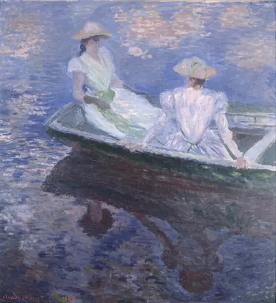 On The Boat av Claude Monet