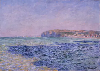 Shadows on the Sea. The Cliffs at Pourville av Claude Monet