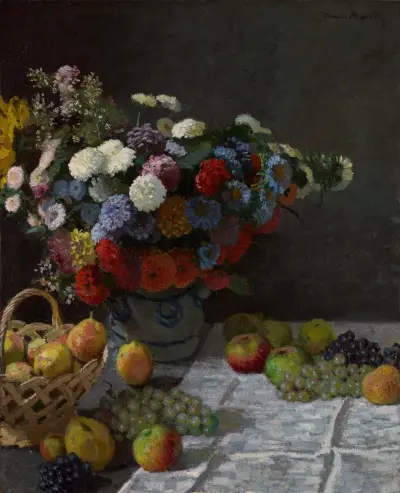 Still Life with Flowers and Fruit av Claude Monet