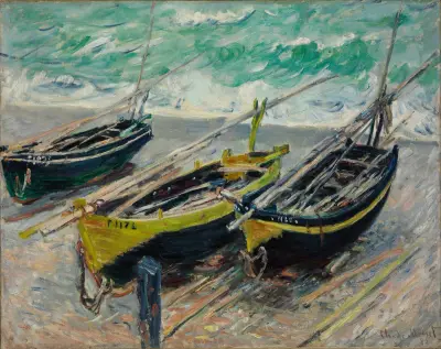 Three Fishing Boats av Claude Monet
