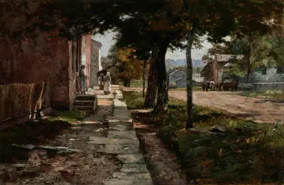 Street in Vernon av Theodore Clement Steele