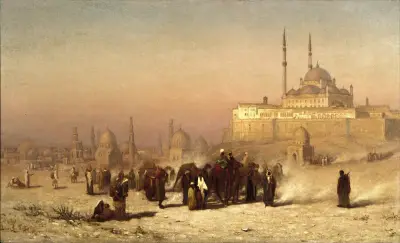 On the Way between Old and New Cairo, Citadel Mosque of Mohammed Ali, and Tombs of the Mamelukes av Louis Comfort Tiffany