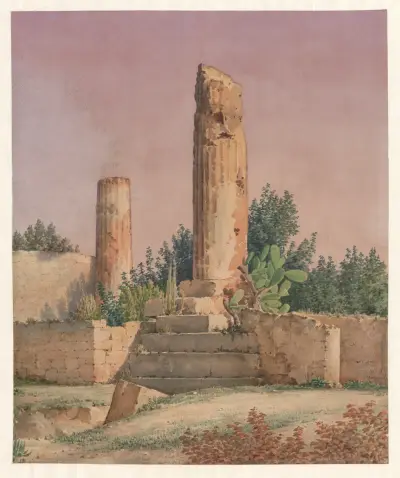 Itálie, Agrigento – Vulkánův chrám, 1852 – Nr. 2, Harald Conrad Stilling