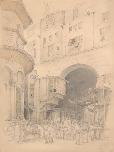 Street scene, Cairo av Harald Conrad Stilling