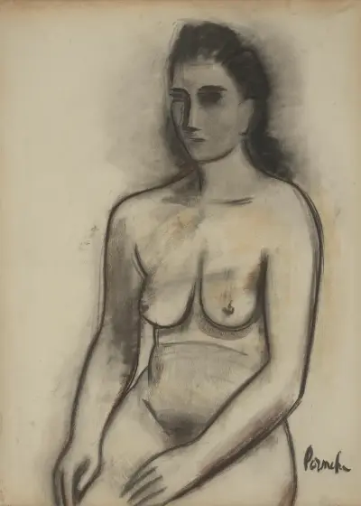 Zittend naakt, Constant Permeke