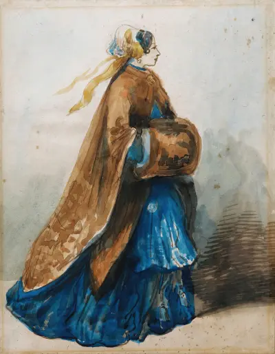 An Elegant Lady av Constantin Guys