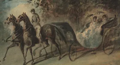 Carriage in the Bois de Boulogne – nr 2 av Constantin Guys