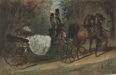 Carriage in the Bois de Boulogne – nr 1 av Constantin Guys