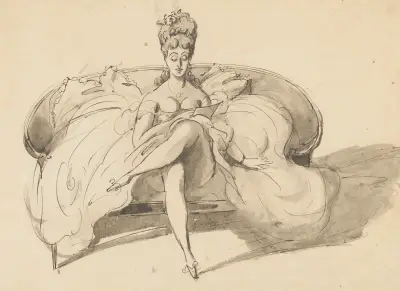 Die Dame auf dem Sofa von Constantin Guys