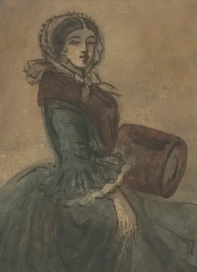 Frau mit Muff von Constantin Guys