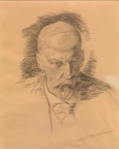 Portrait of the Artist Emile Claus av Constantin Meunier