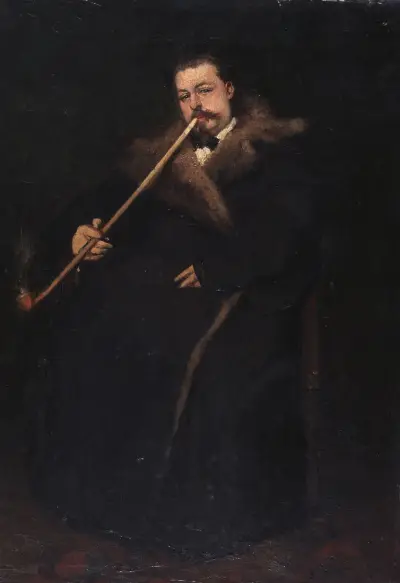 Portrait of the Artist Gustave Poirier av Constantin Meunier