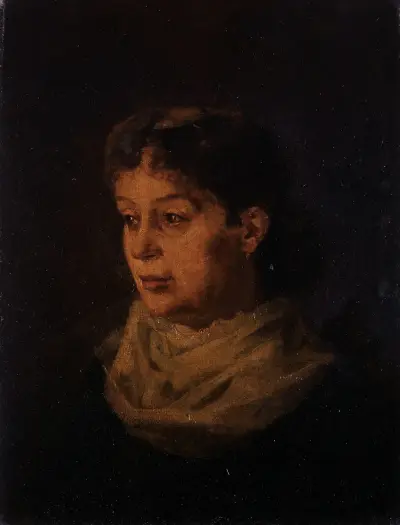 Portrait of the Wife of the Artist Gustave Poirier av Constantin Meunier