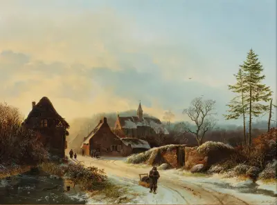 A winter’s day av Barend Cornelis Koekkoek