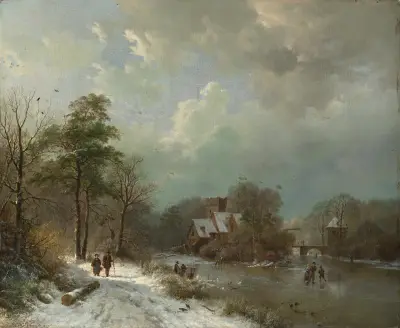 Winter Landscape, Holland av Barend Cornelis Koekkoek