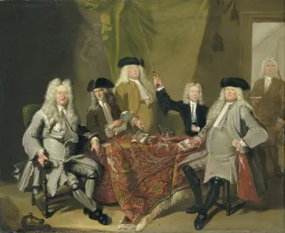 Inspektörerna för Collegium Medicum i Amsterdam, 1724 av Cornelis Troost