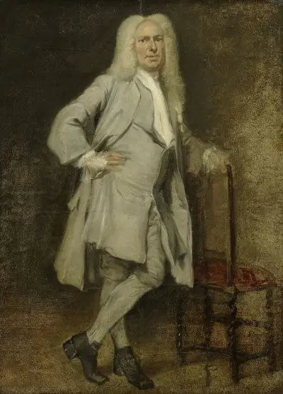 Porträtt av Jan Lepeltak, timmerhandlare i Amsterdam, regent för Aalmoezeniersweeshuis barnhem av Cornelis Troost