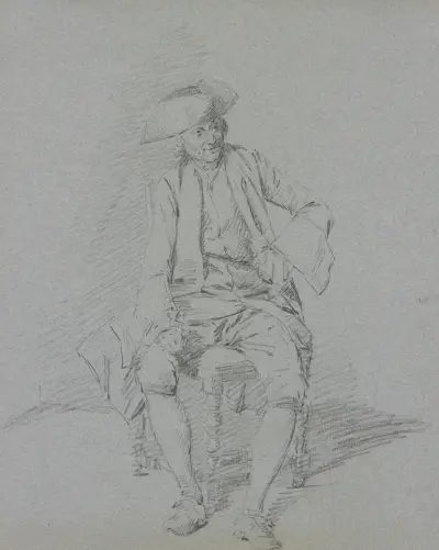 Sitting cavalier av Cornelis Troost