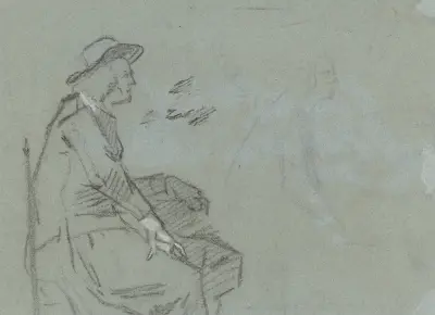 Två studier av en sittande man, i profil mot höger av Cornelis Troost