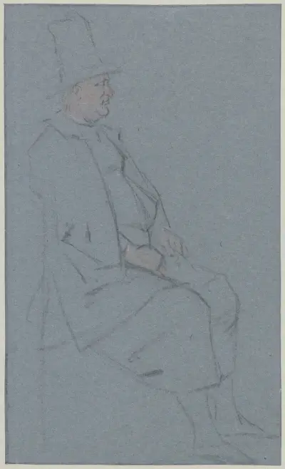 Sitzender Quäker, Profil nach rechts von Cornelis Troost
