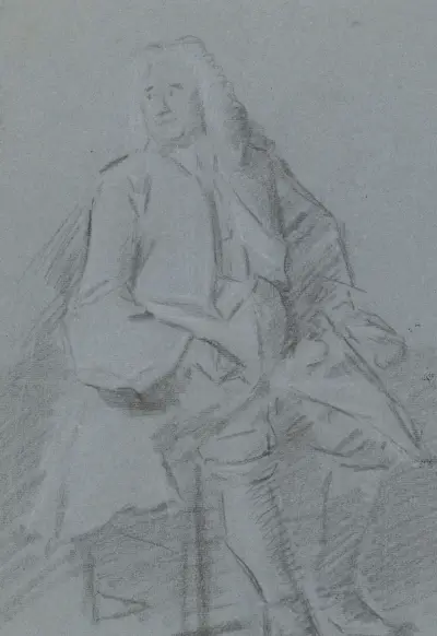 Sitzender Mann, Ganzfigur, nach links blickend von Cornelis Troost