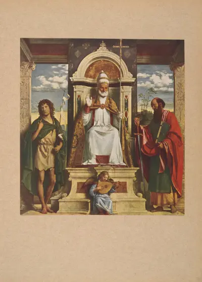 G. B. Cima da Conegliano, S. Pietro in Cattedra fra i Ss. Giovan Battista e Paolo av Corrado Ricci