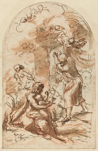 Study for the ‘Madonna della Scodella’ (recto) av Correggio