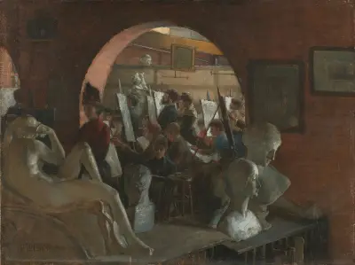 An Alcove in the Art Students’ League av Charles Courtney Curran