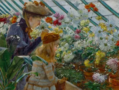 Chrysanthemums av Charles Courtney Curran