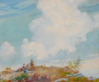 Pink Cloud Over Mountain av Charles Courtney Curran