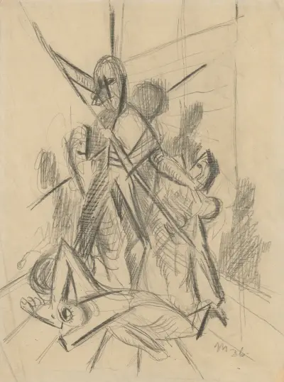 Death (Study for the Painting Bartholomew’s Night) av Cyprián Majerník