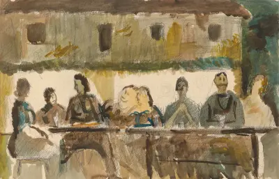 Fest framför huset av Cyprián Majerník