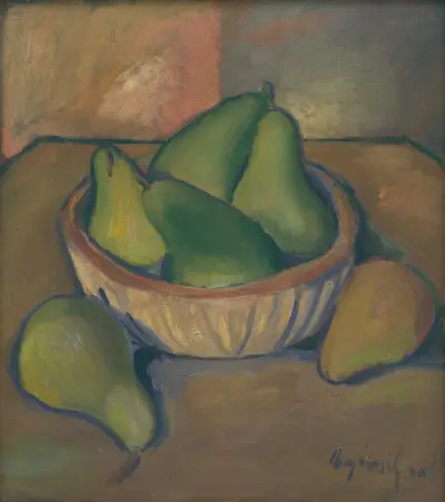 Stillleben mit Birne von Cyprián Majerník