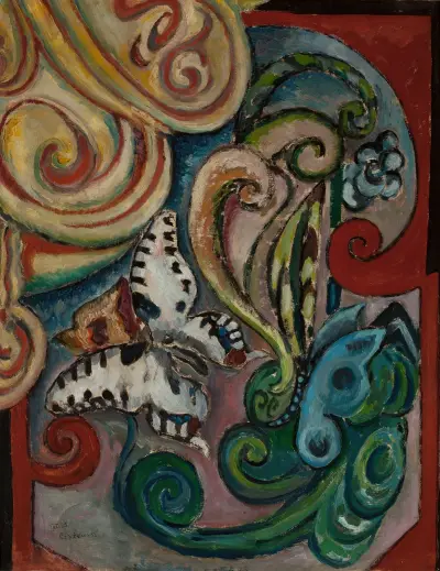 Flowers and butterflies av Tytus Czyżewski