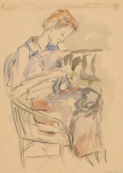 Woman in an armchair (Magdalena Mańkowska-Potworowska) av Tytus Czyżewski