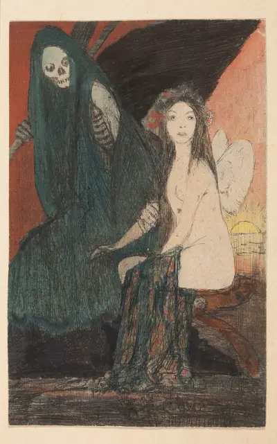 Death and Psyche, 1908 – nr 1 av Feliks Jabłczyński