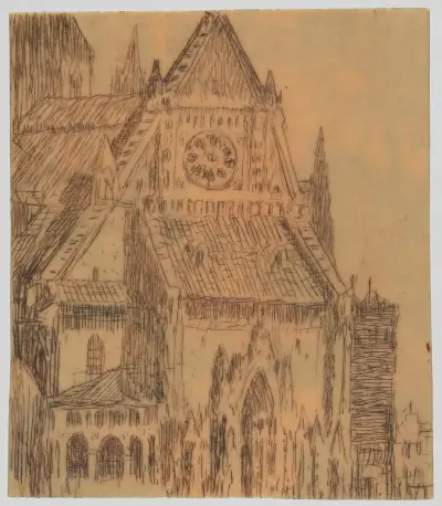 Gothic cathedral, view from the western facade av Feliks Jabłczyński