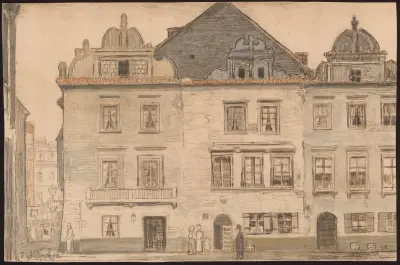 Old Town houses in Warsaw av Feliks Jabłczyński
