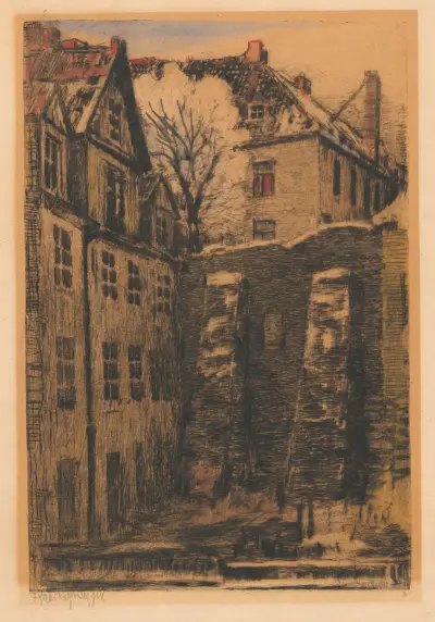 Old Warsaw walls by Brzozowa Street av Feliks Jabłczyński