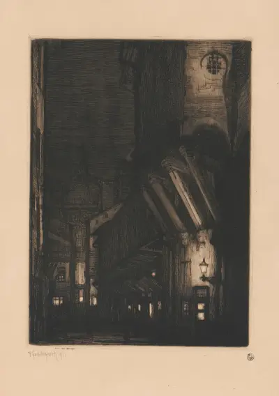 Street in Bologne, 1911 av Feliks Jabłczyński