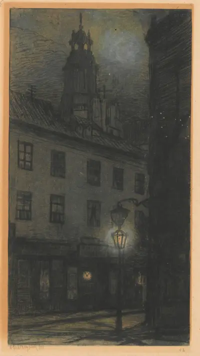 Świętojańska Street from the side of Zapiecek av Feliks Jabłczyński