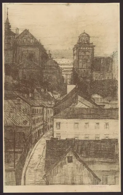 View of Mariensztat Street towards Krakowskie Przedmieście Street av Feliks Jabłczyński
