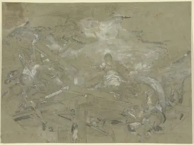 Gott zerstört die Marterwerkzeuge der Heiligen Katharina av Pietro da Cortona