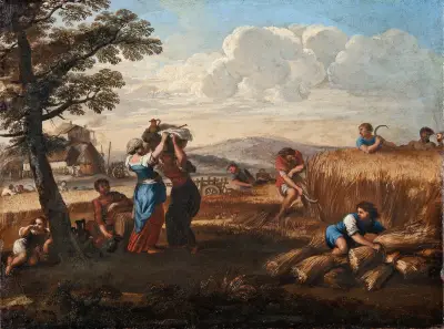 Landskap med skörd av Pietro da Cortona