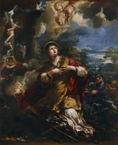 Sankta Martina vägrar tillbe avgudarna av Pietro da Cortona