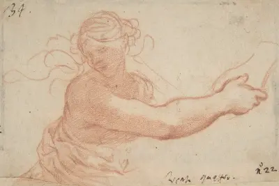 Studie till Religionens allegori av Pietro da Cortona