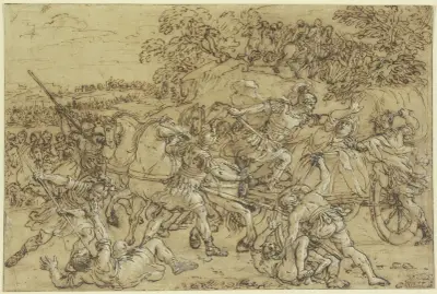 The Battle of Alexander at Issus av Pietro da Cortona