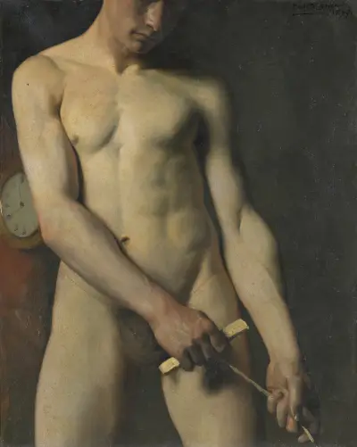 Aktstudie av en man av Pascal-Adolphe-Jean Dagnan-Bouveret