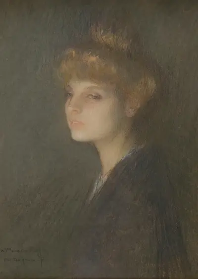 Portrait de femme av Pascal-Adolphe-Jean Dagnan-Bouveret