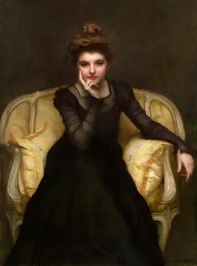 Portrait d’une élégante av Pascal-Adolphe-Jean Dagnan-Bouveret